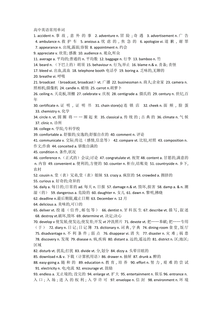 高中英语常用单词_第1页