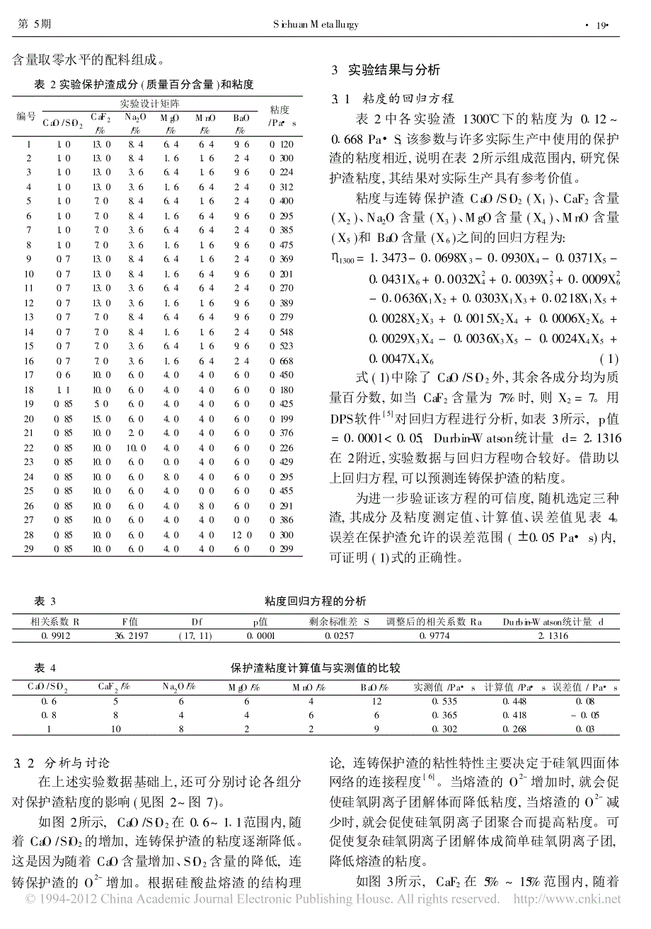 连铸保护渣组分对粘度的影响_第3页