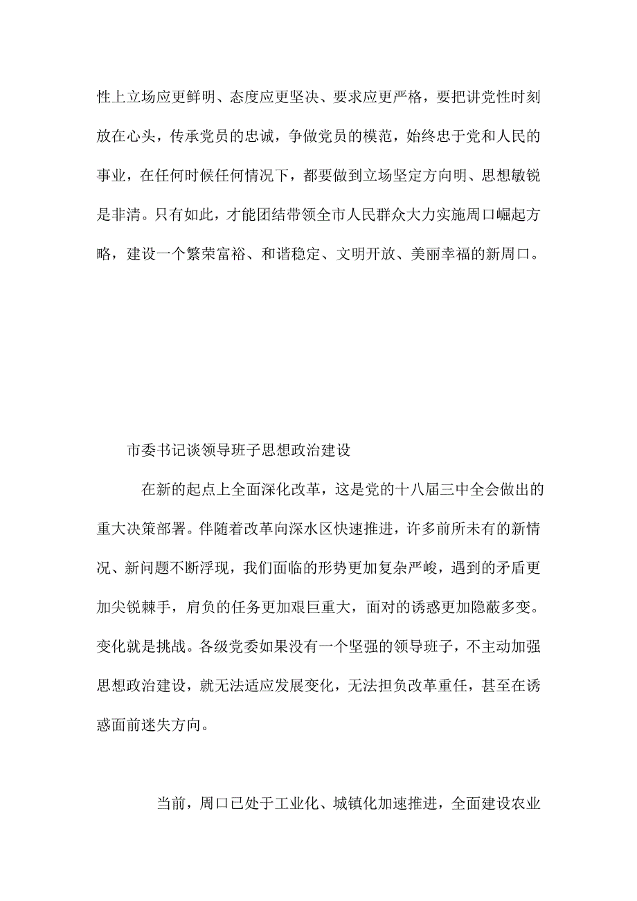 XX市委领导谈领导班子思想政治建设_第4页