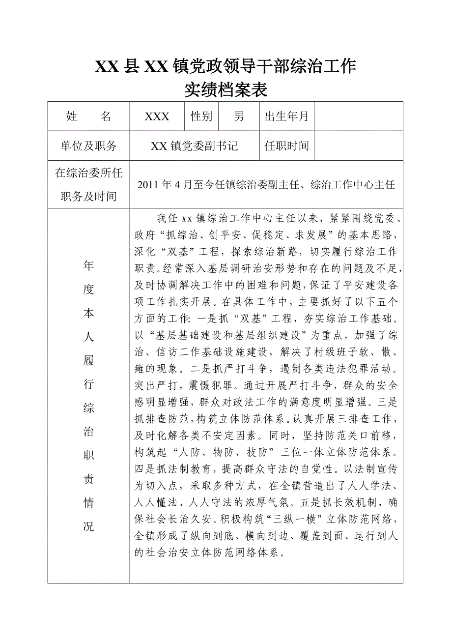 xx镇综治工作实绩档案_第3页