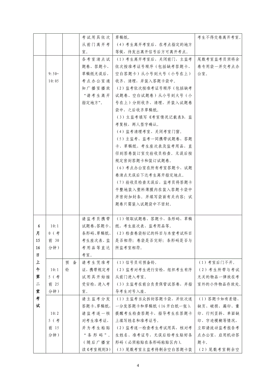 中考考试管理、工作程序及时间安排_第4页