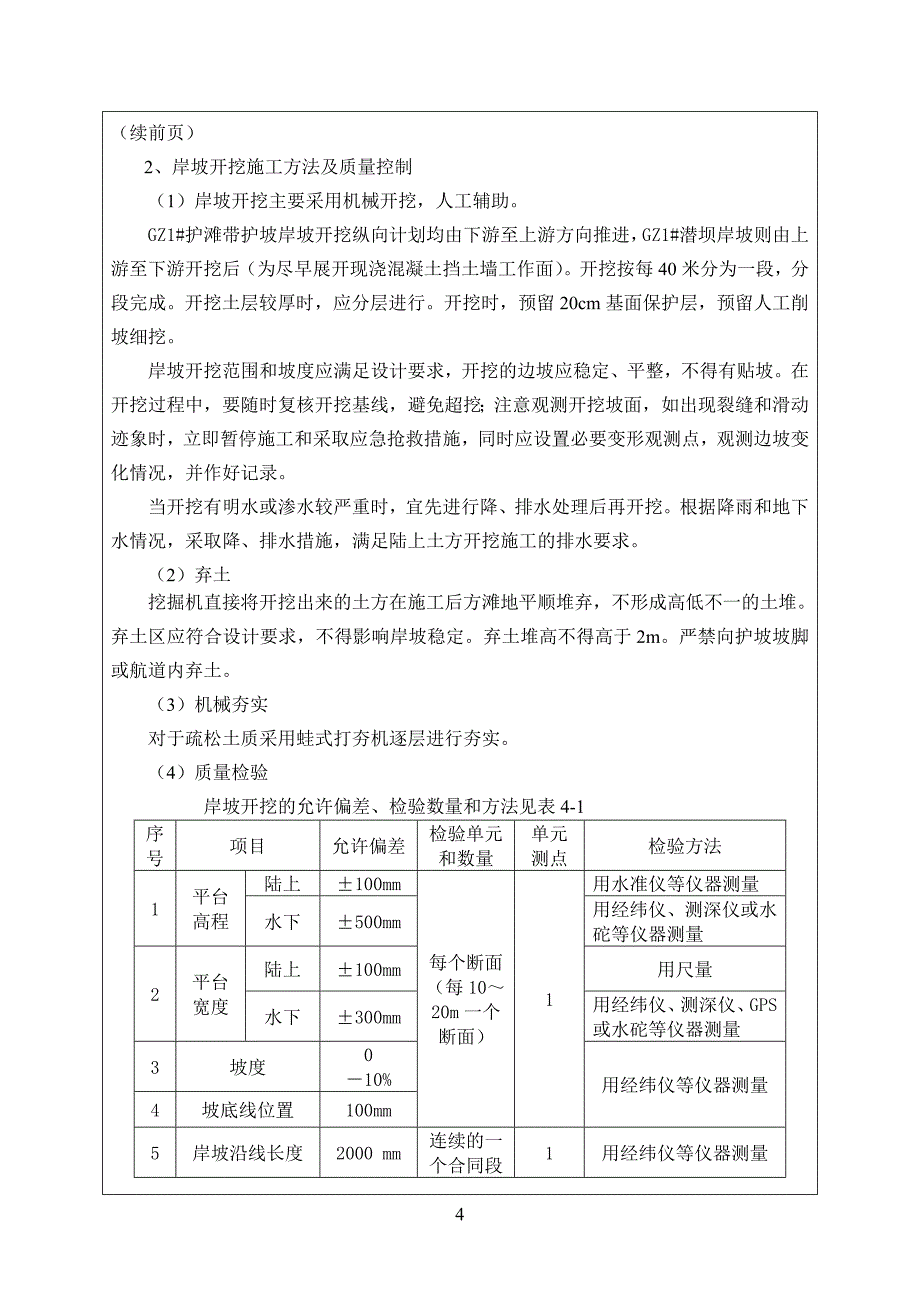 护岸施工技术交底记录表_第4页