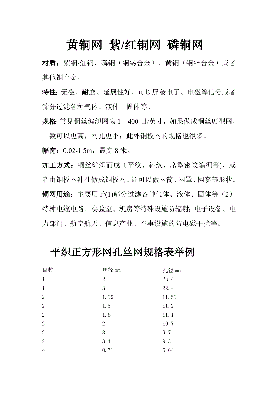 紫铜网红铜网 黄铜网 磷铜网_第1页