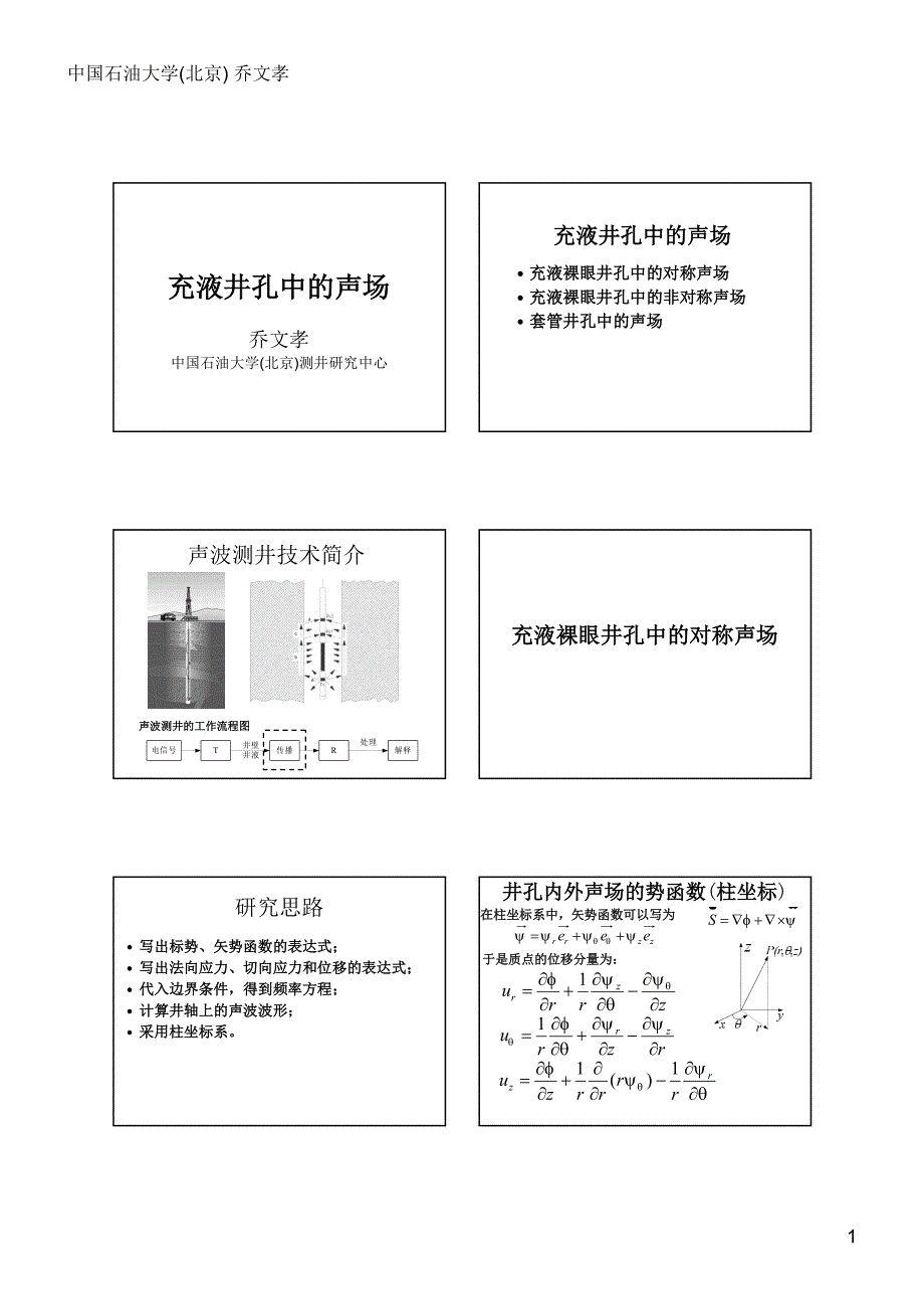 ch4 固体中弹性波-11 充液井孔中的声场_第1页