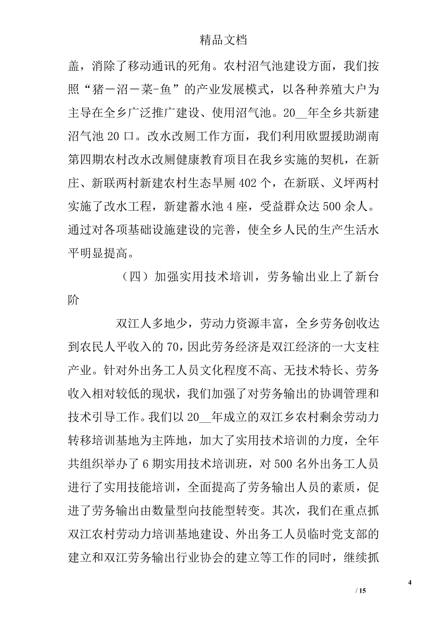 乡经济工作报告_第4页