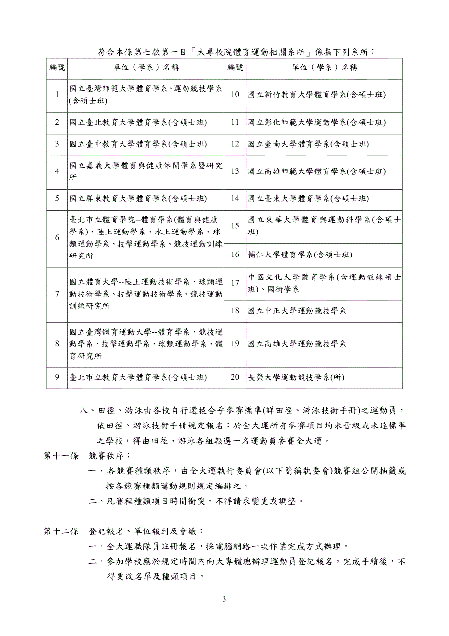 中华民国102年全国大专校院运动会竞赛规程_第3页