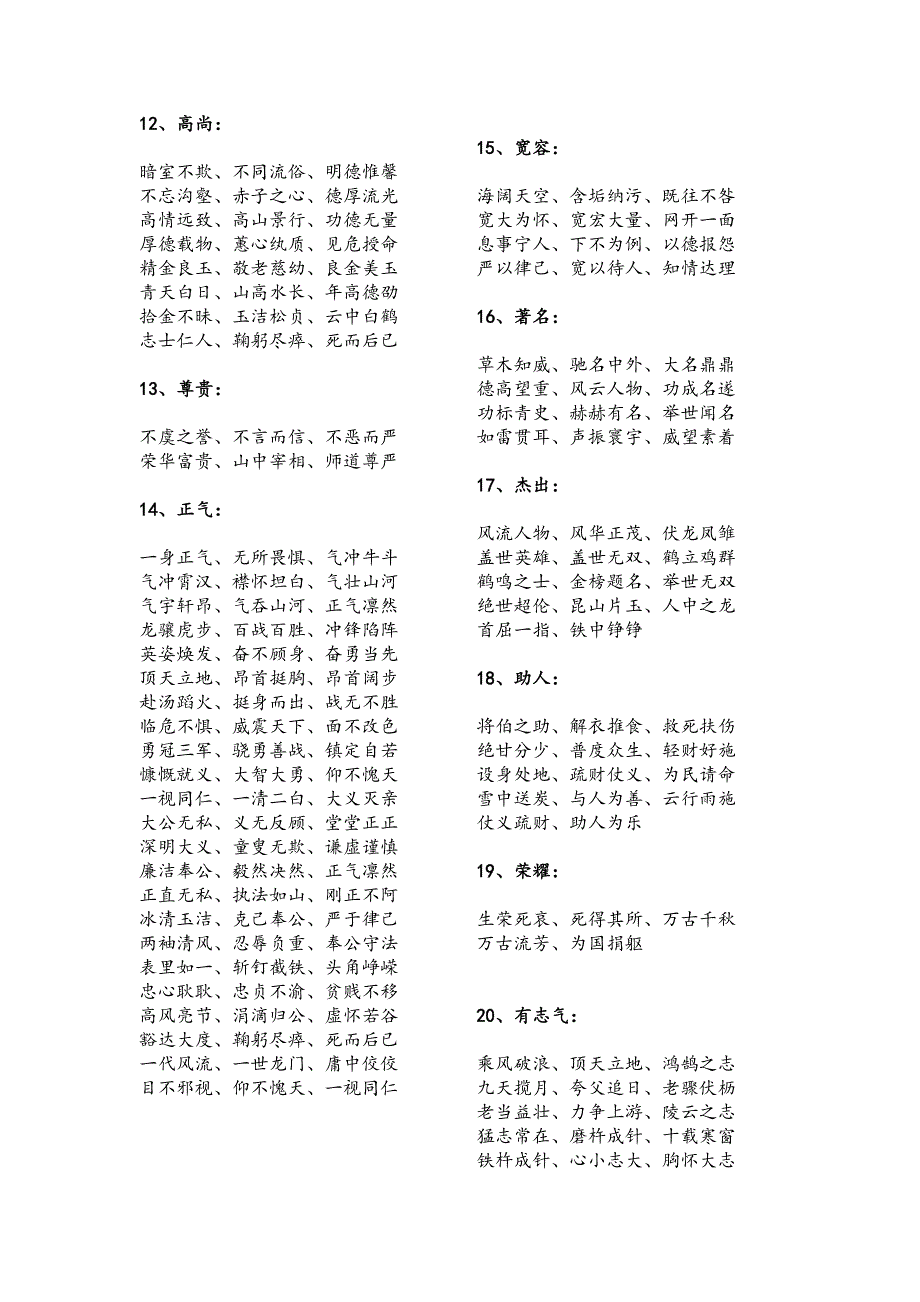 中华成语分类归纳整理汇编_第2页