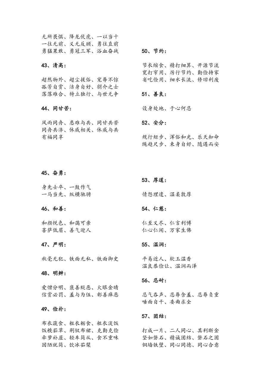 中华成语分类归纳整理汇编_第5页