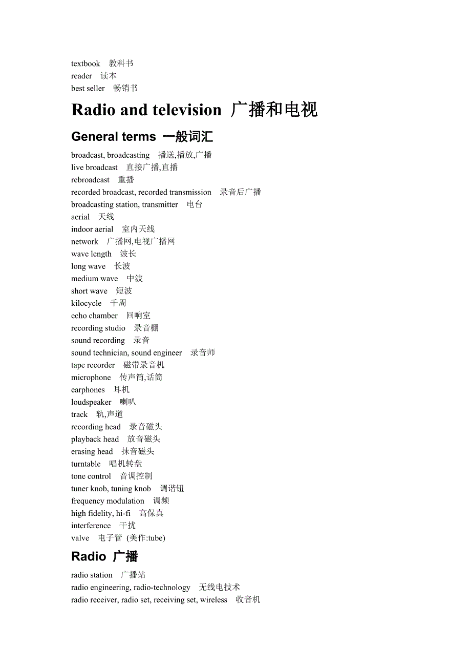 广播电视和出版词汇(摘自分类词汇)_第3页