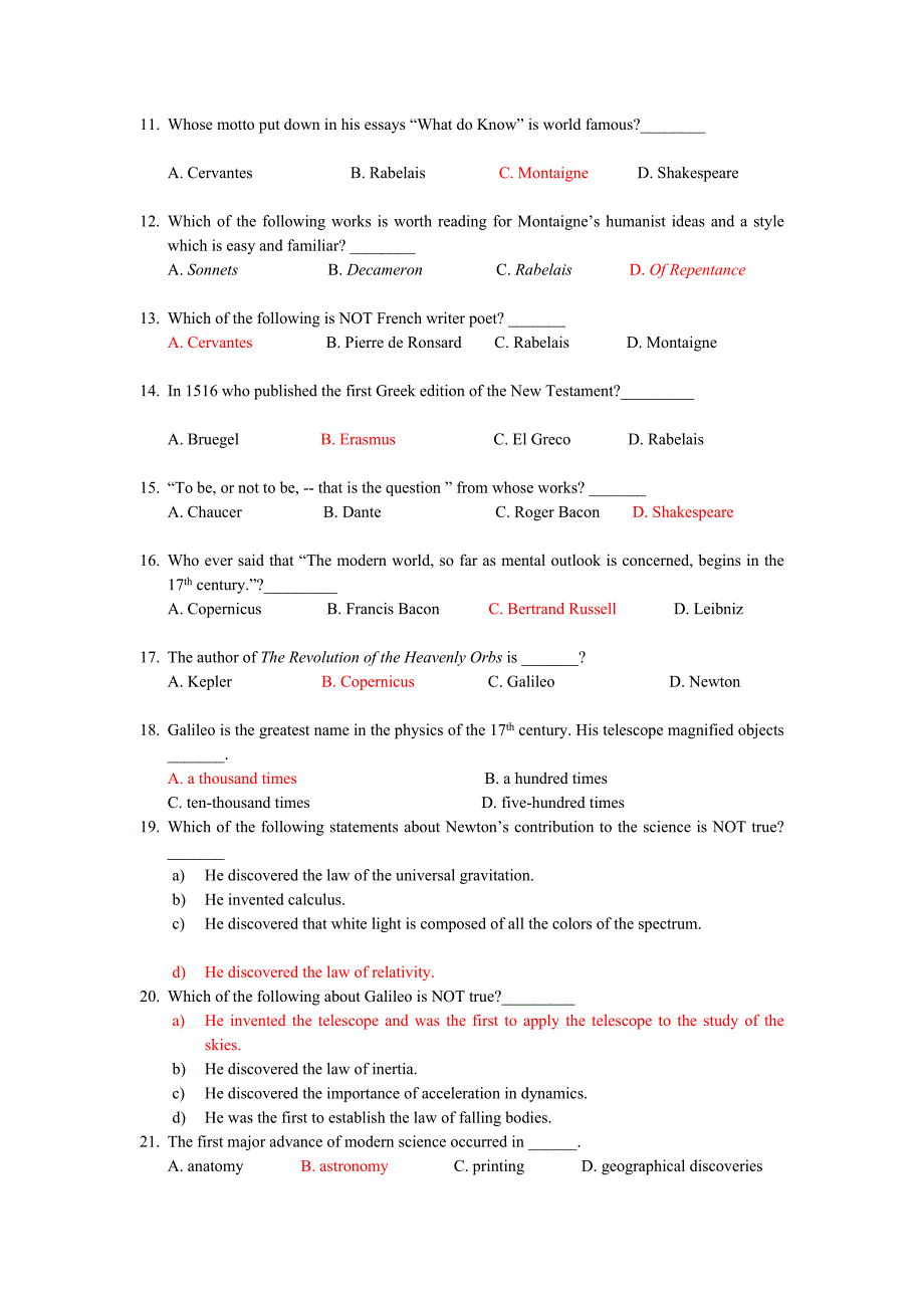 自考欧文卷子12试题及答案_第2页