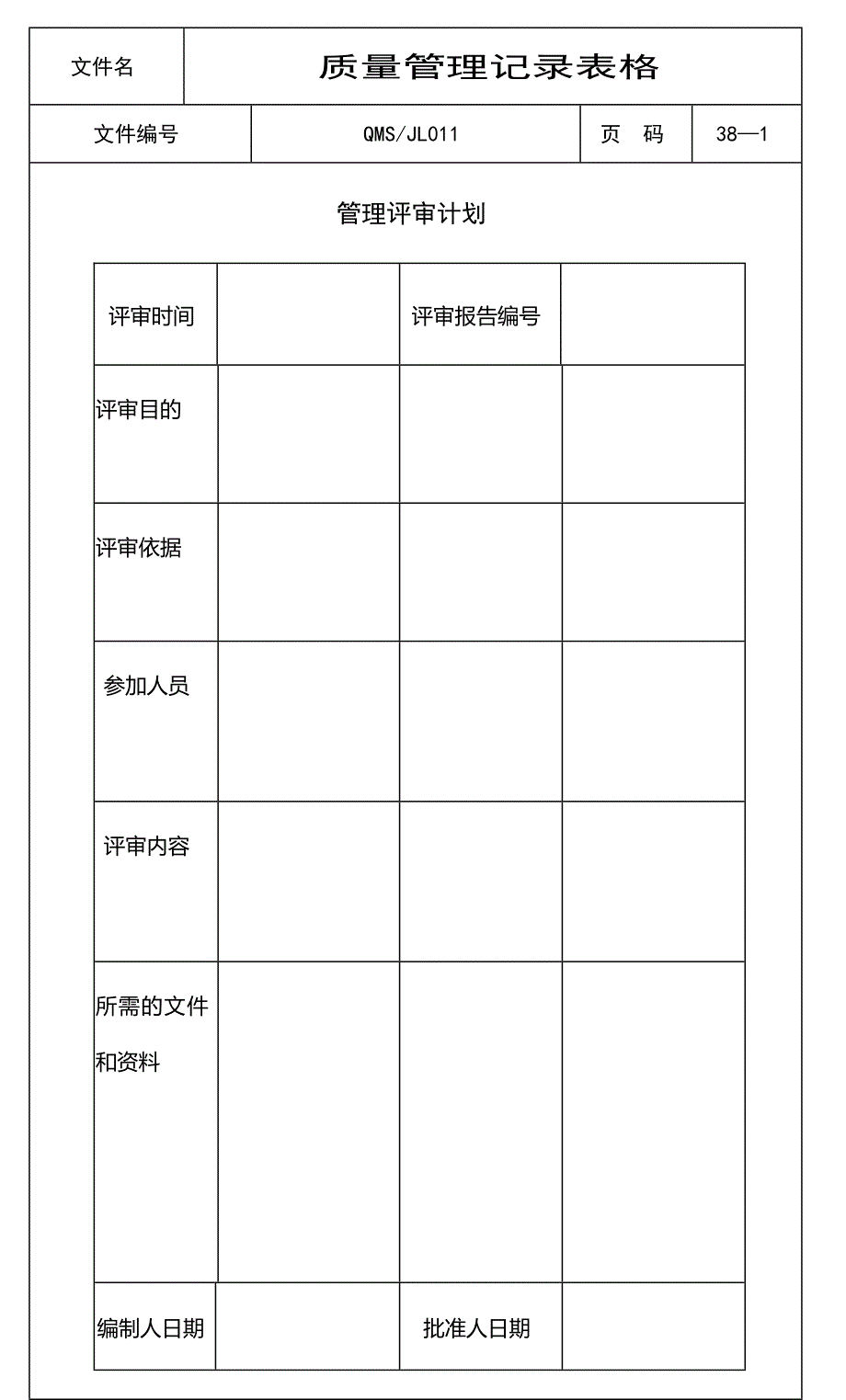 质量管理记录表格汇编_第1页