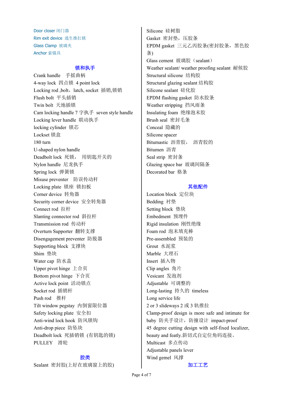 建筑和门窗专业名词_第4页