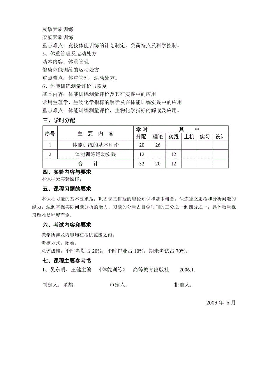 体能训练教学大纲_第2页