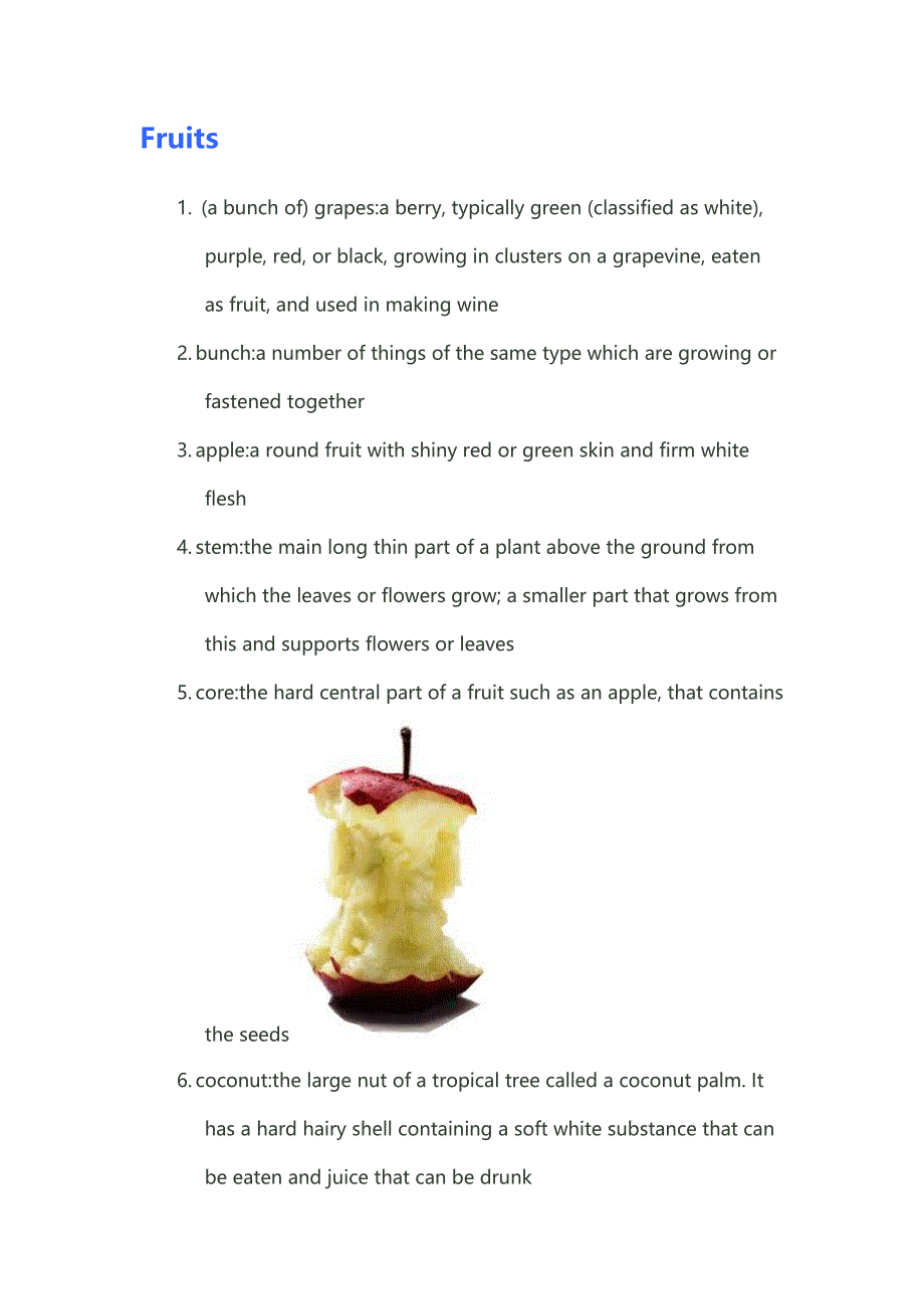 英语分类词集：水果fruit_第1页