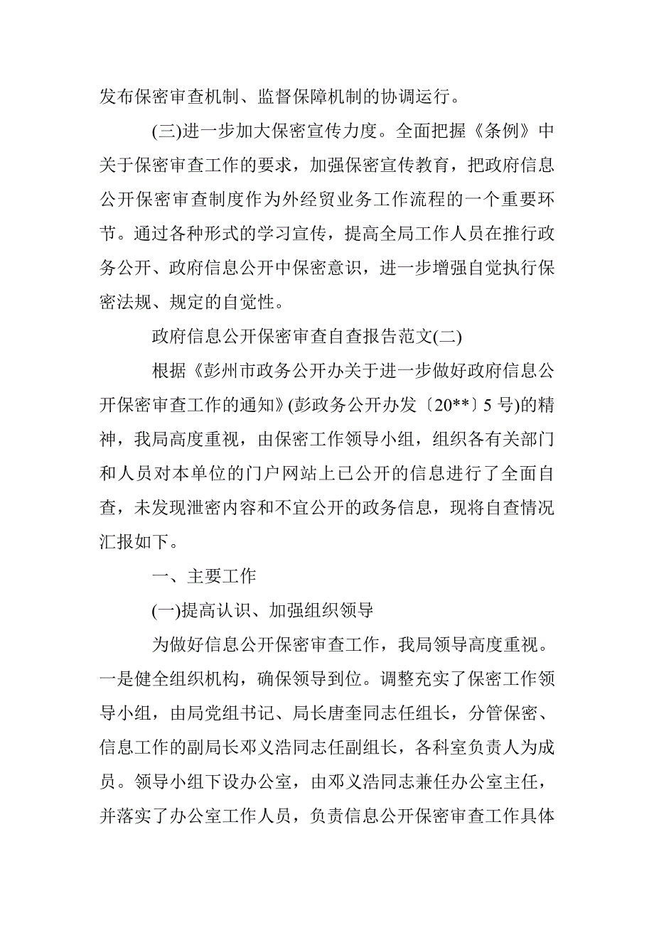 政府信息公开保密审查自查报告 _第4页