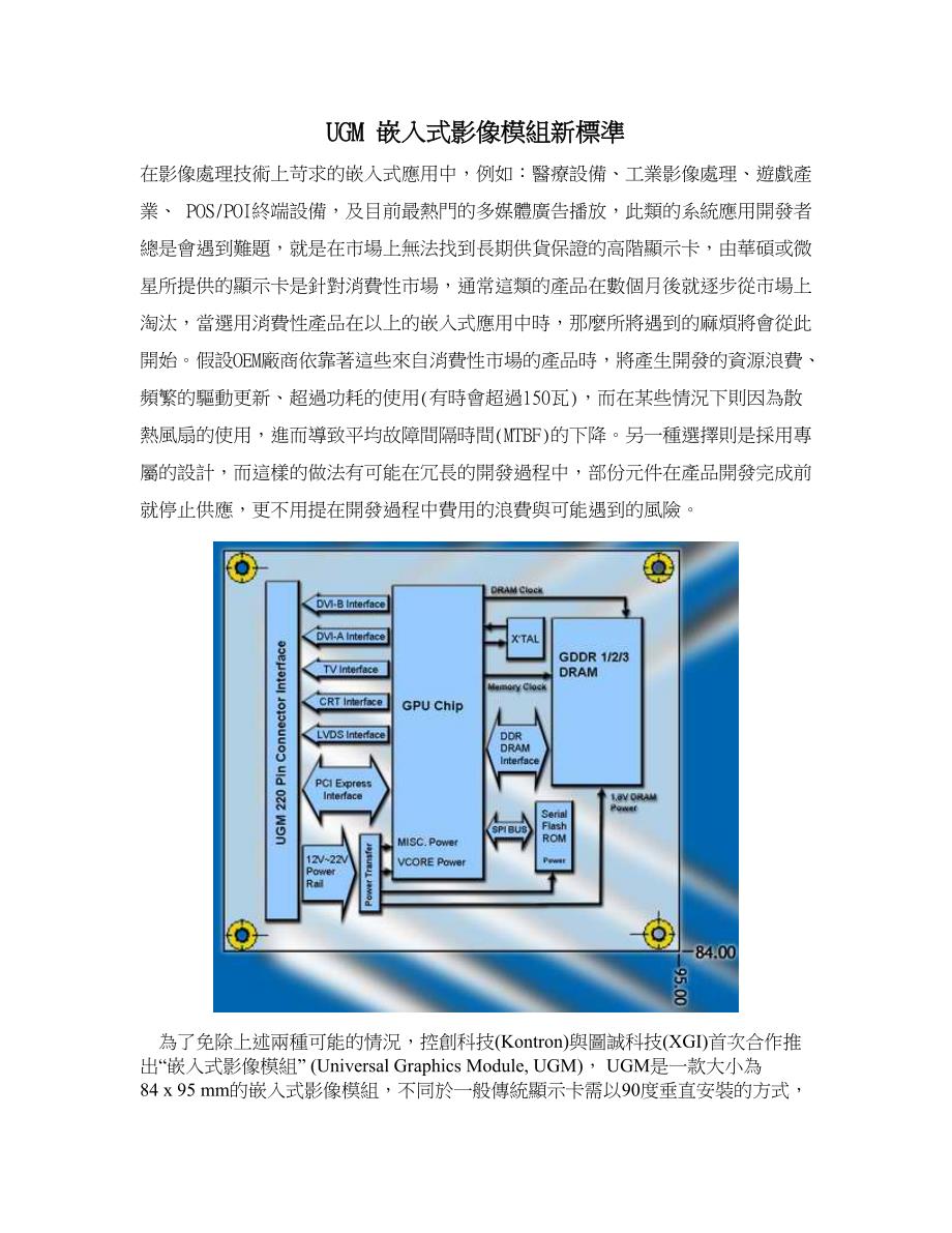 UGM 嵌入式影像模組新標準_第1页