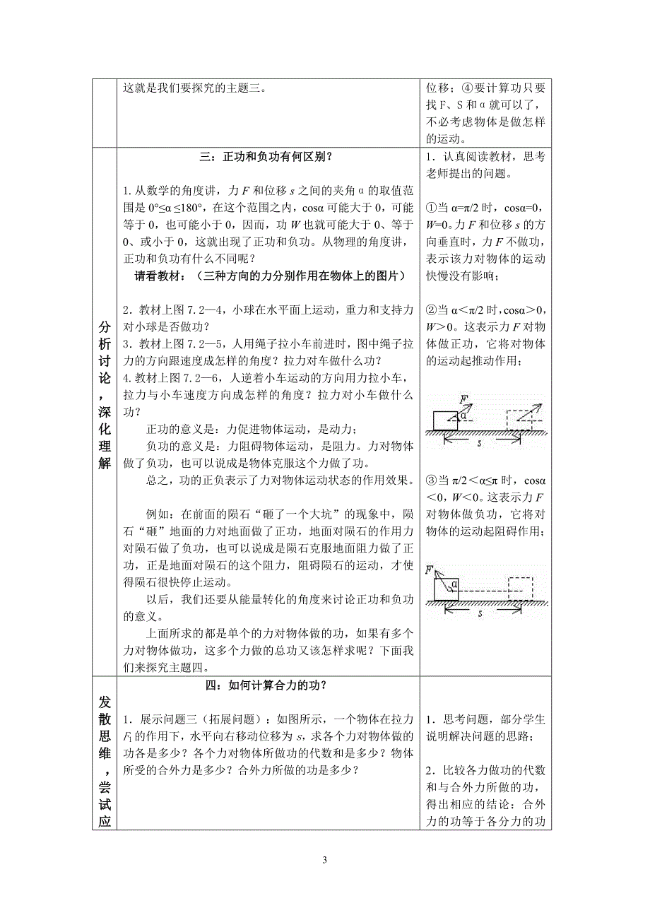 人教版高中物理必修二《功》的教学设计_第3页