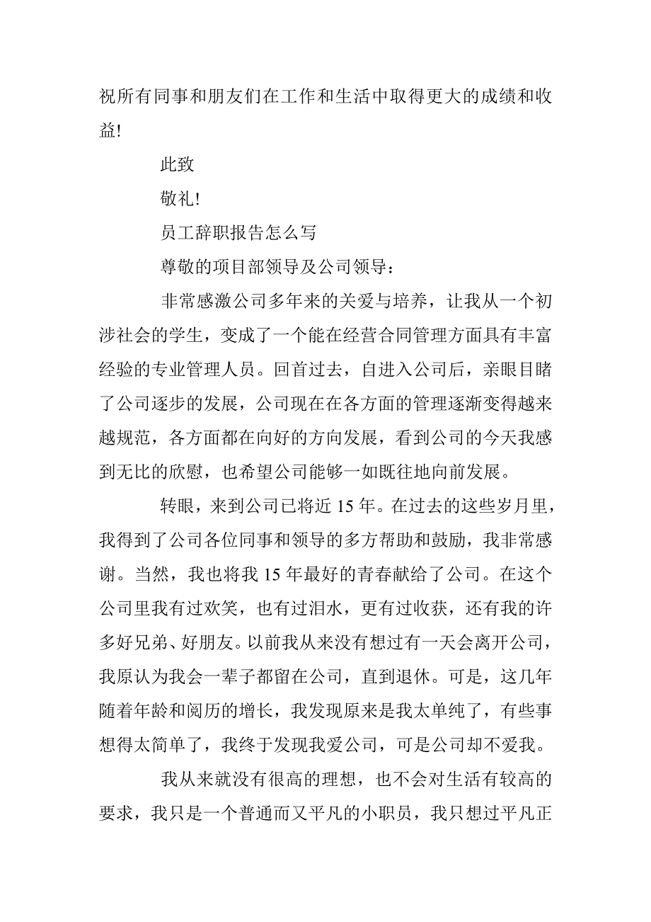 员工辞职报告范文简单版 _第3页