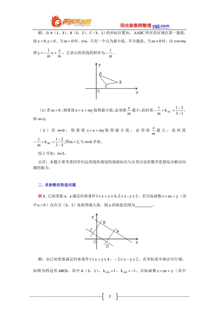 高考中的线性规划试题部分错题精选_第2页