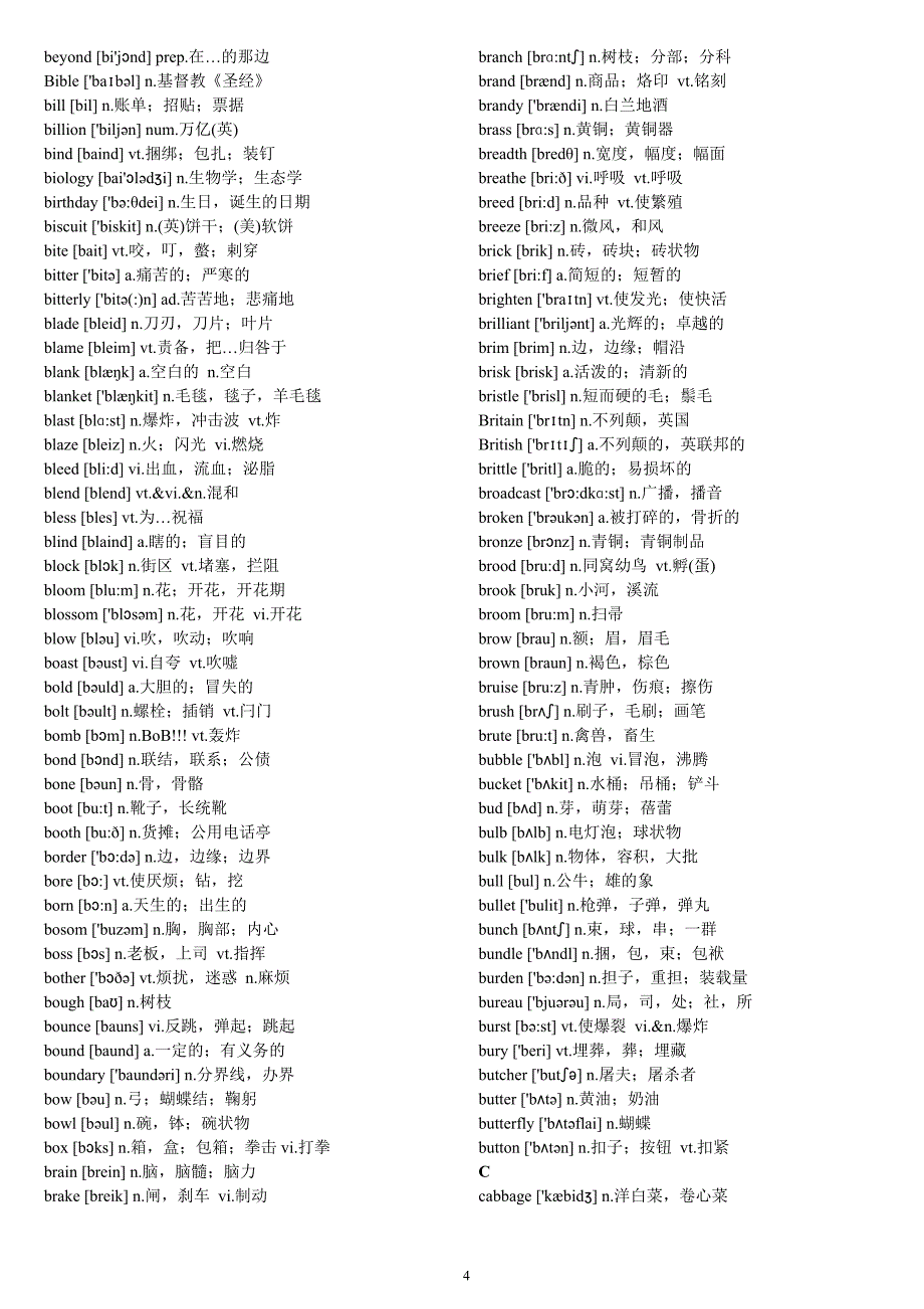 大学英语四级词汇表(有音标).doc_第4页