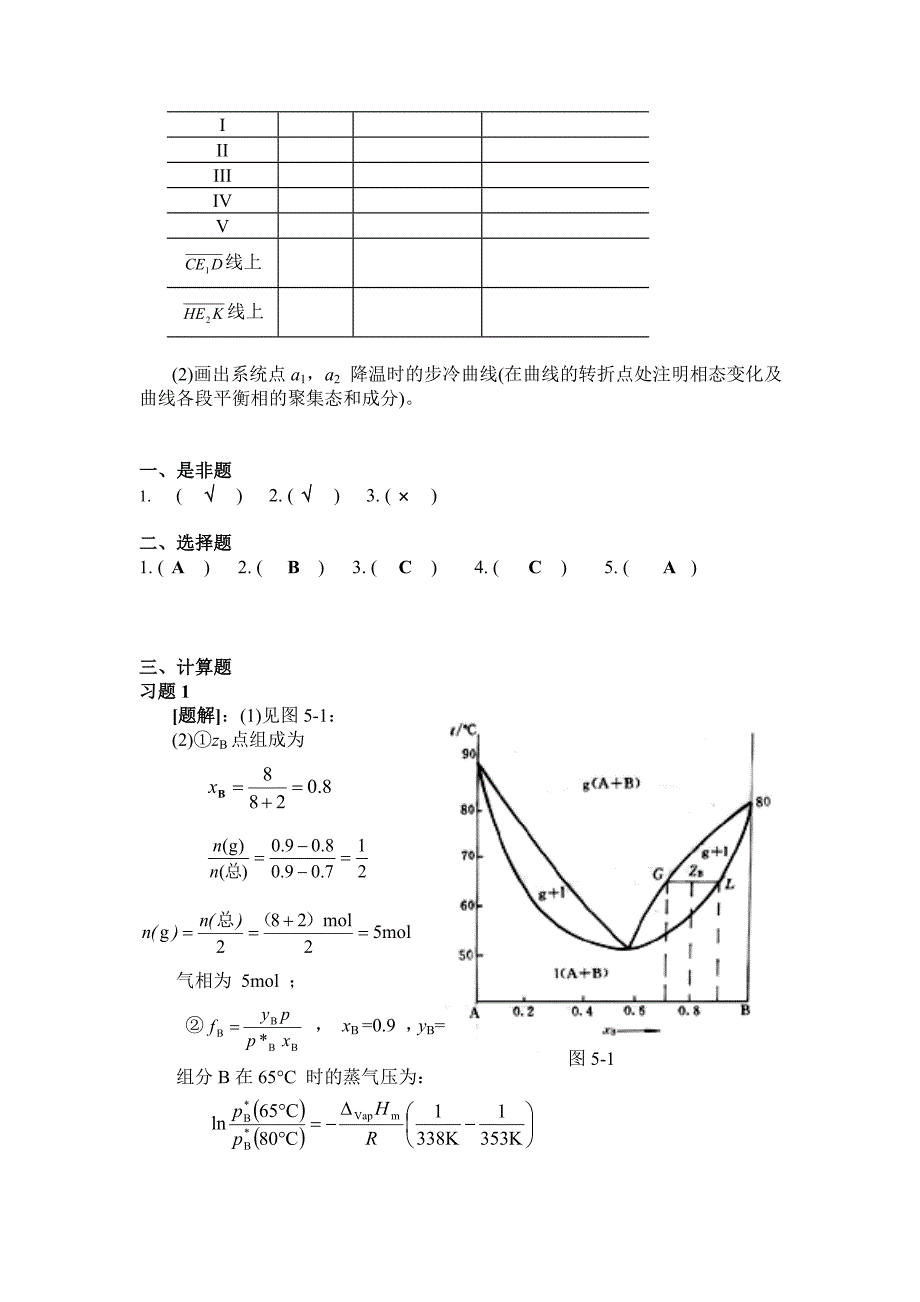 大学物理化学5-相图课后习题及答案_第4页