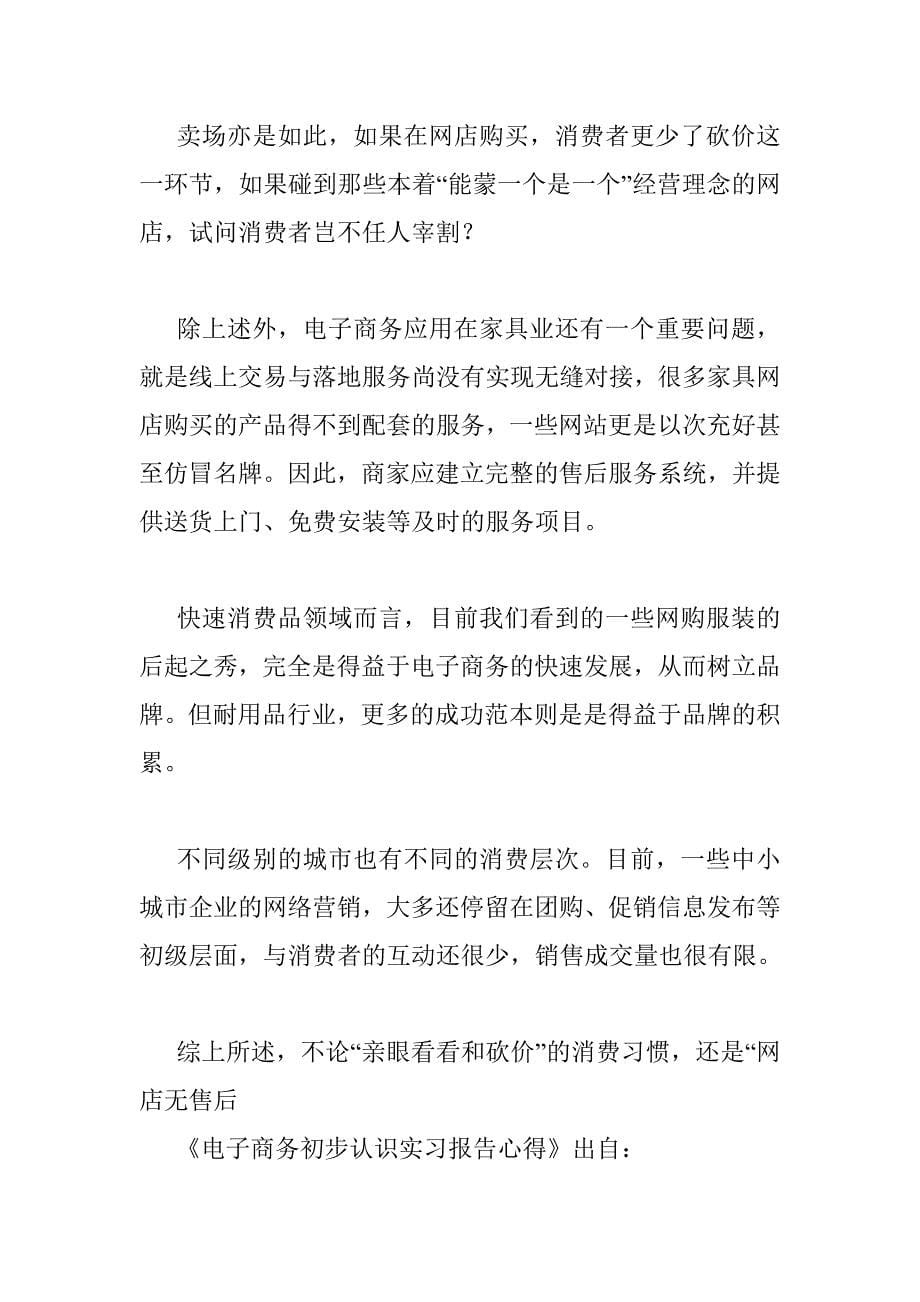 电子商务初步认识实习报告心得 _第5页