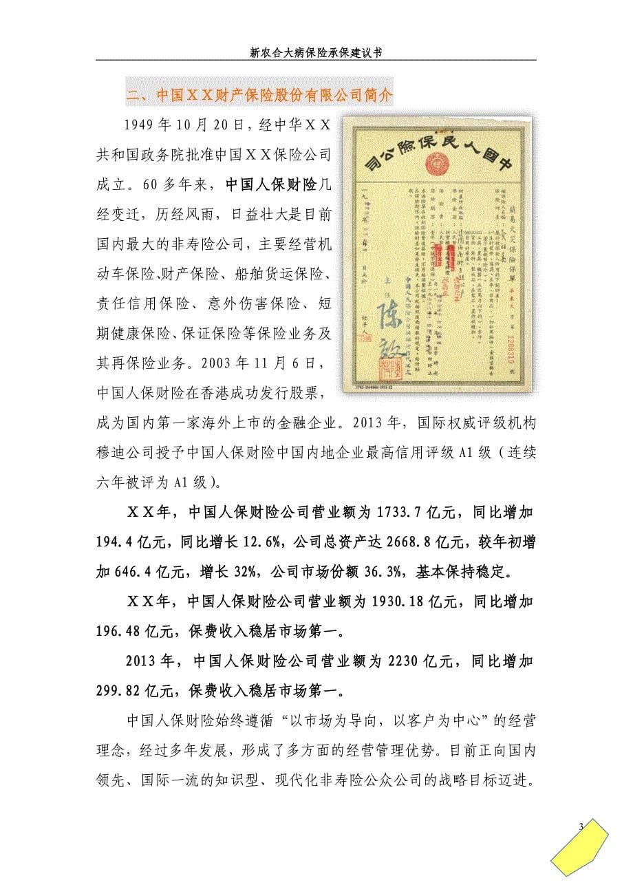 保险公司对新农合大病保险承保建议书_第5页