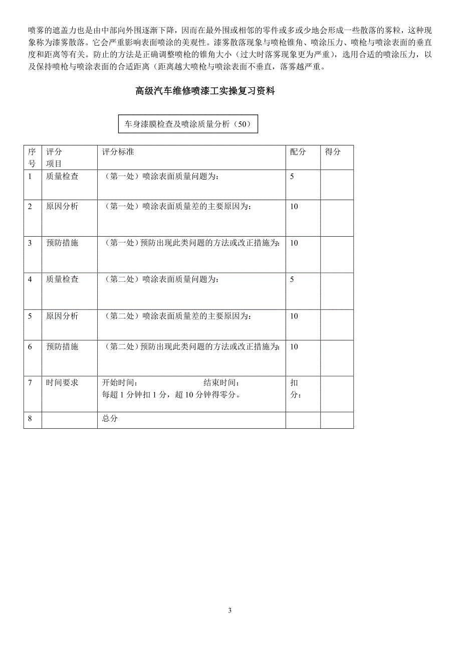 汽车维修喷漆工复习题集_第3页