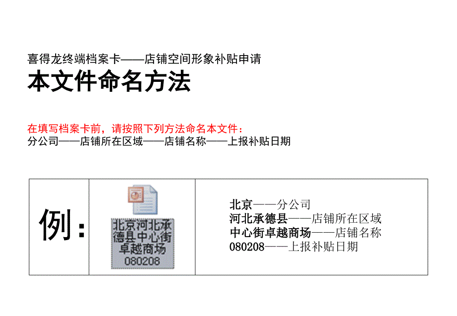 喜得龙终端档案卡——店铺空间形象补贴申请_第1页