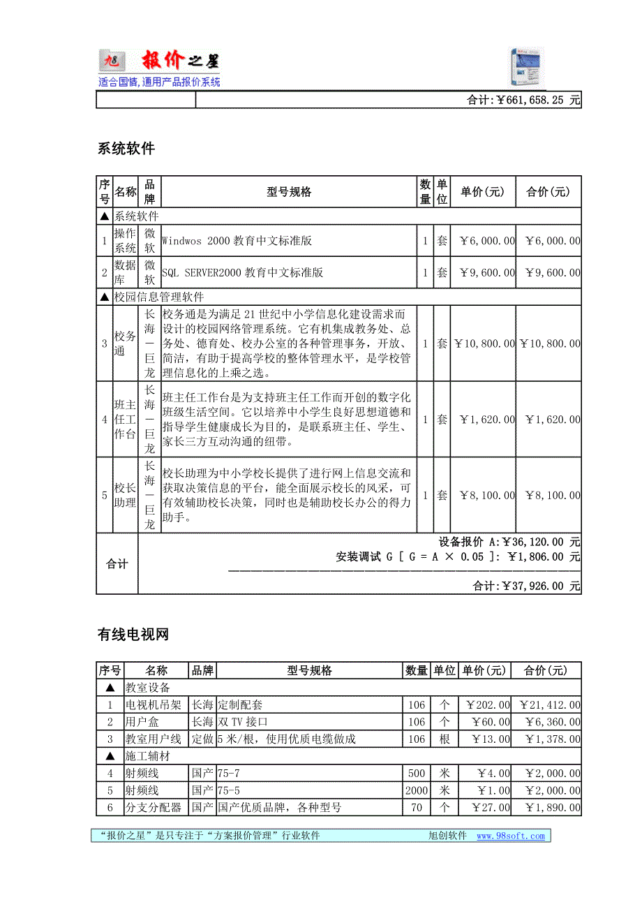 网络设备报价表_第4页