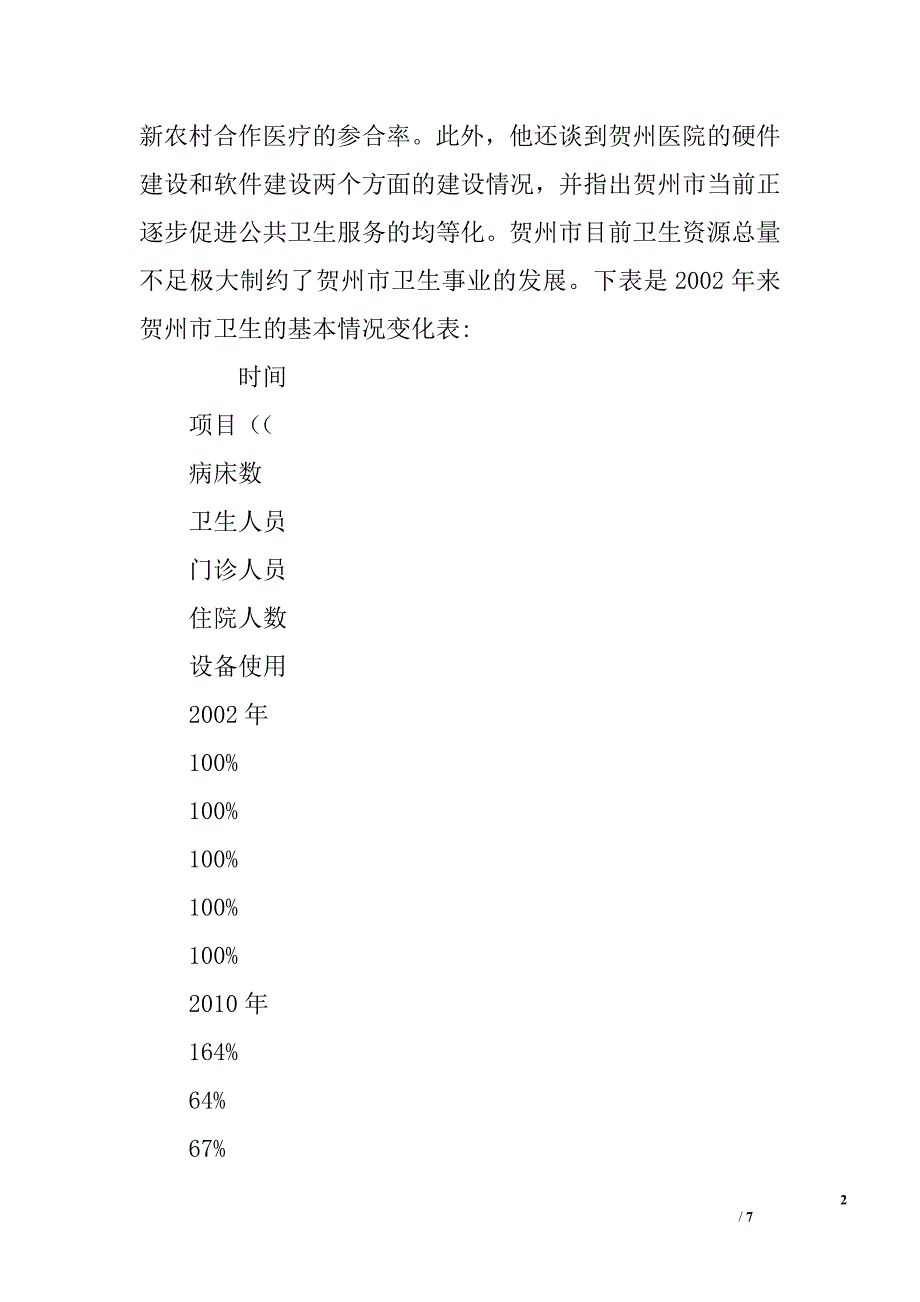 2010年广西医科大学赴贺州调研报告_第2页