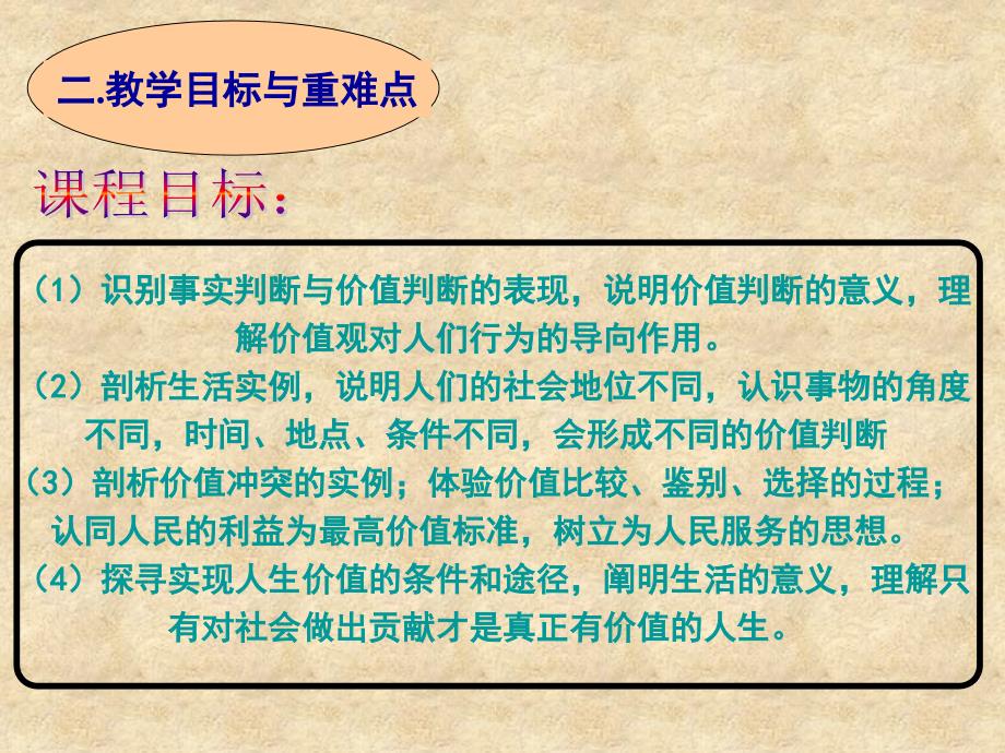 新课标人教版高中政治必修四《实现人生价值》说课课件_第4页