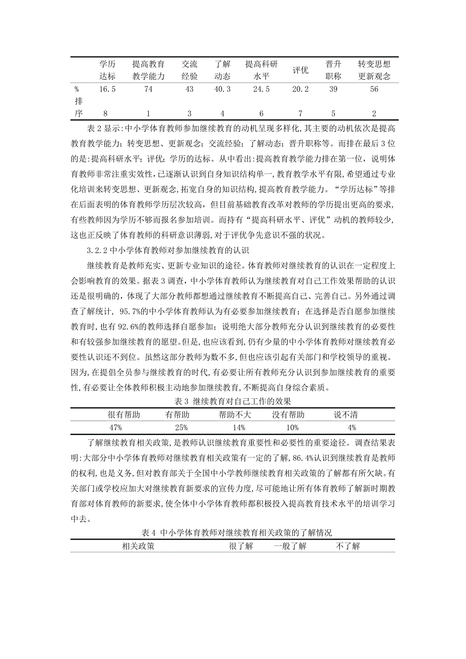 体育与健康论文：新课程改革中中小学体育教师继续教育现状调查分析与对策_第3页