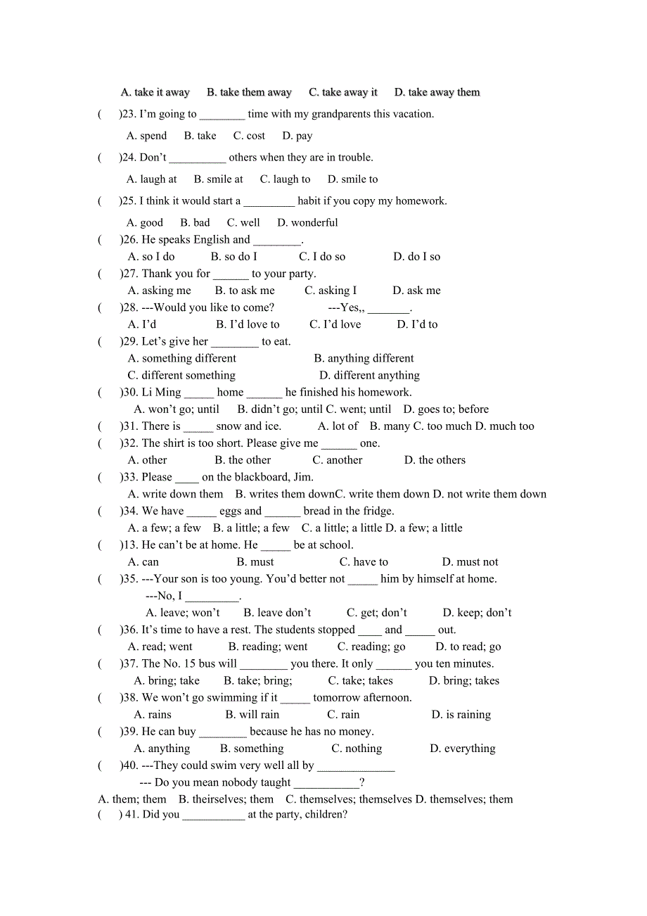 新目标英语八年级下学期五一长假练习_第2页