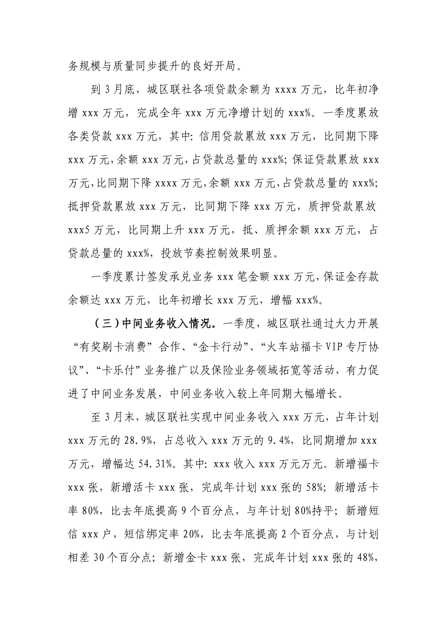 信用社一季度经营情况的通报_第2页