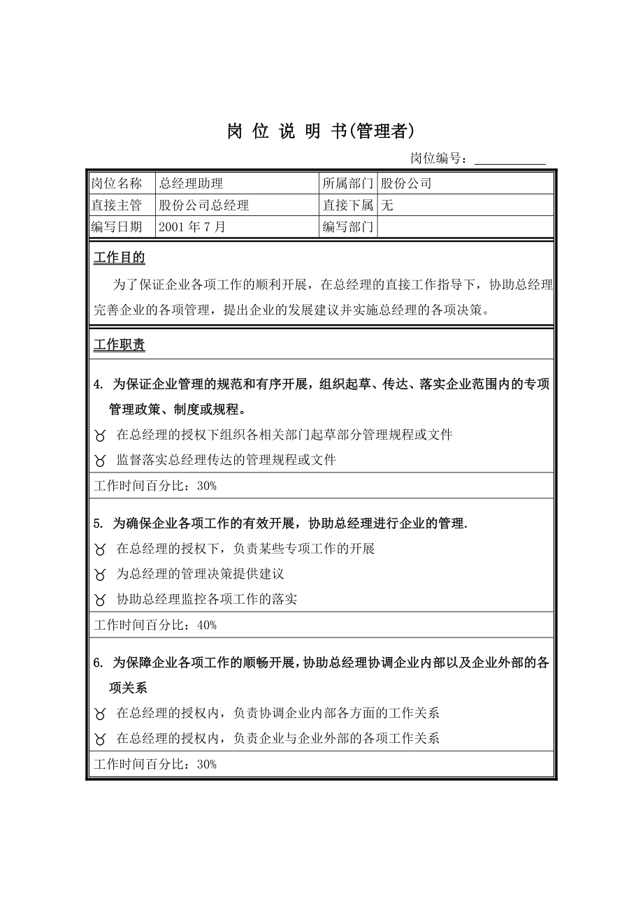 圣仑集团岗 位 说 明 书_第4页