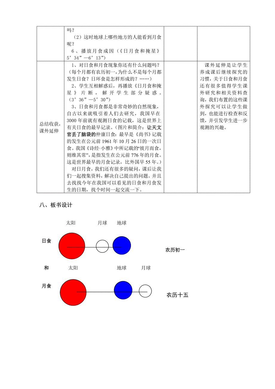 教科版小学科学六年级下册《日食和月食》教学设计_第4页