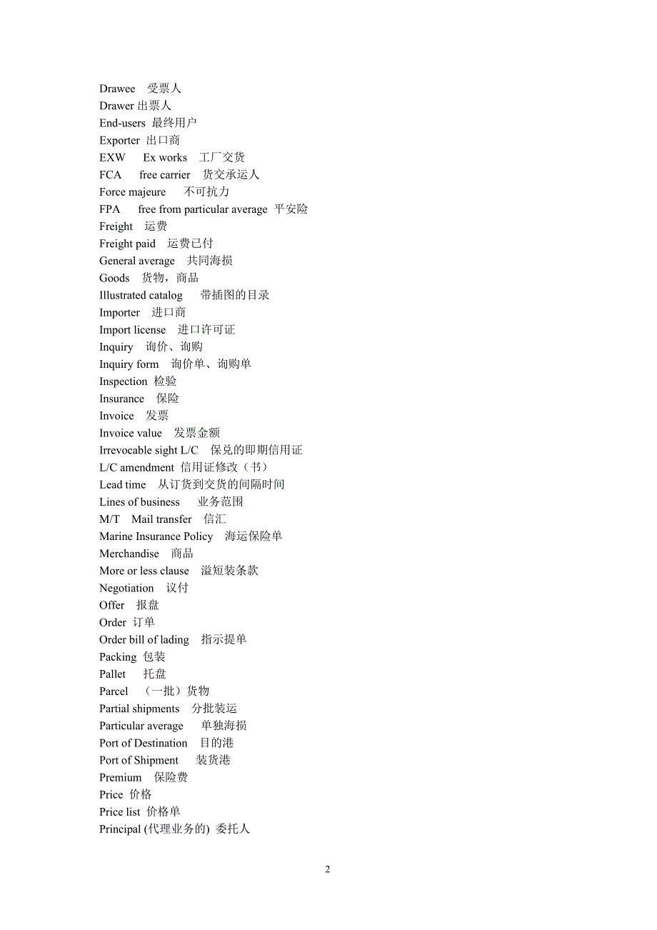 进出口英语函电-术语总结2_第2页