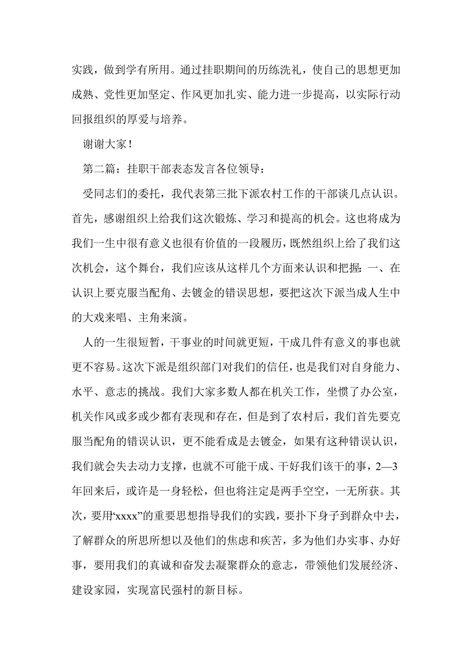 挂职干部表态发言(精选多篇)_第3页