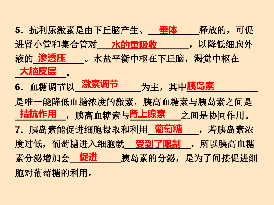 2016年高考生物考前复习策略必修三——填一填判一判练一练_第4页