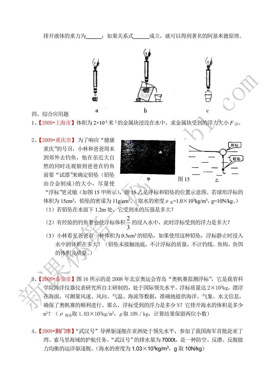 中考物理二(浮力、压强)_第5页