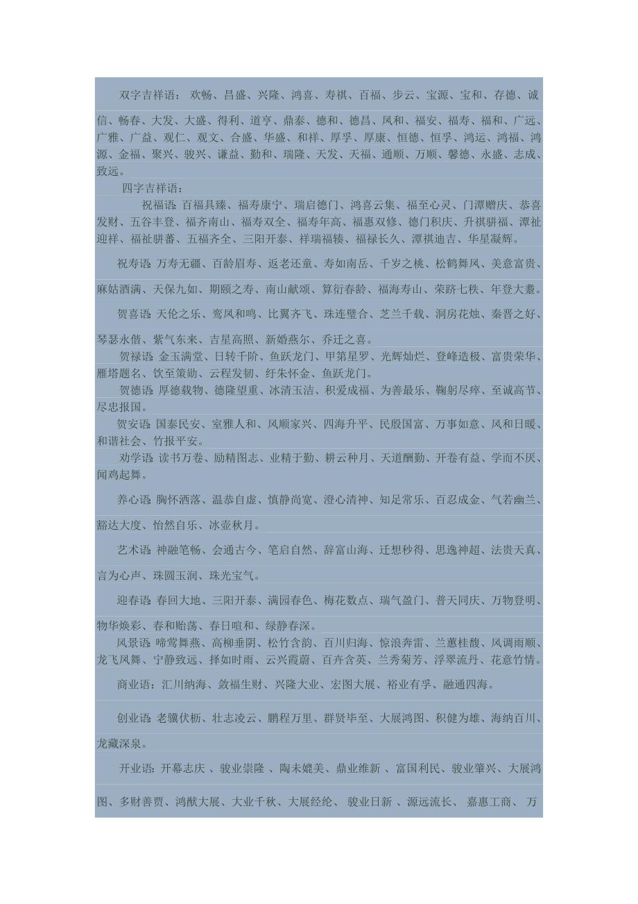 各种祝福语大全_第1页