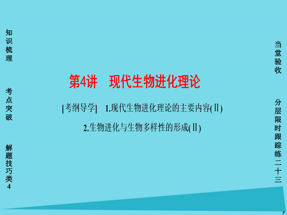 2017版高考生物一轮复习生物的变异育种与进化现代生物进化理论课件_第1页