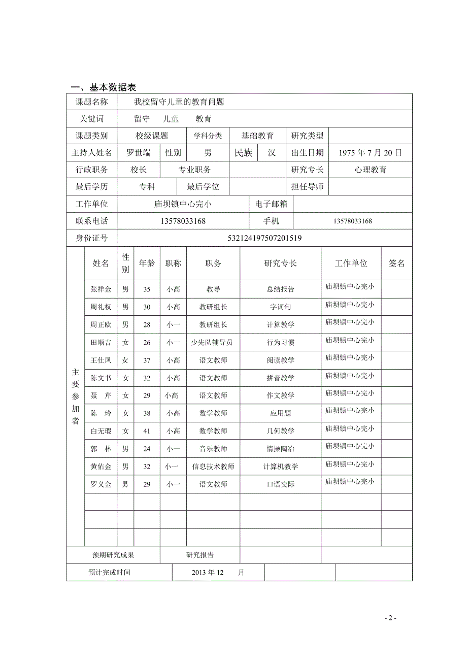 庙坝镇中心校课题立项申请书_第2页