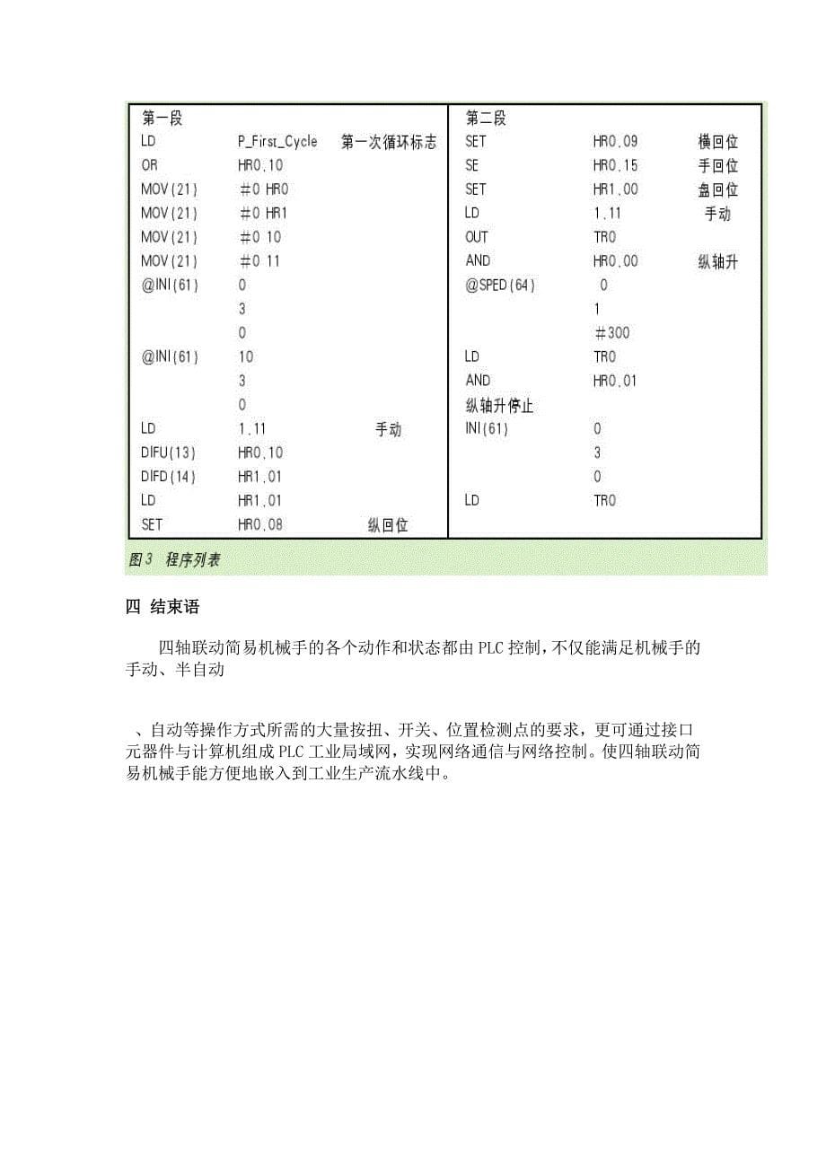 基于plc的机械手控制设计(毕业设计)_第5页