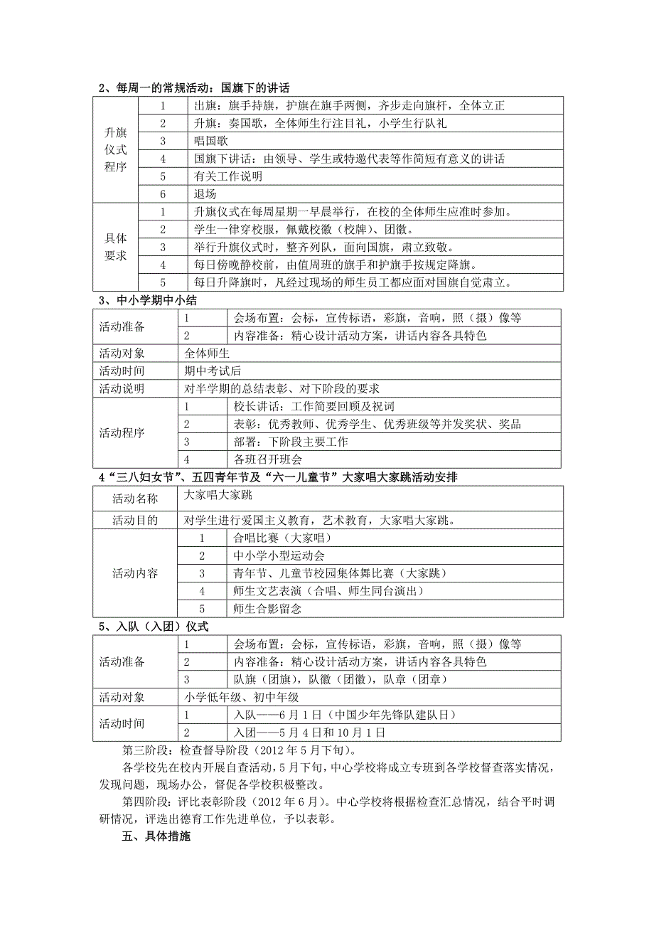 木子店中心学校469德育工作实施方案_第2页