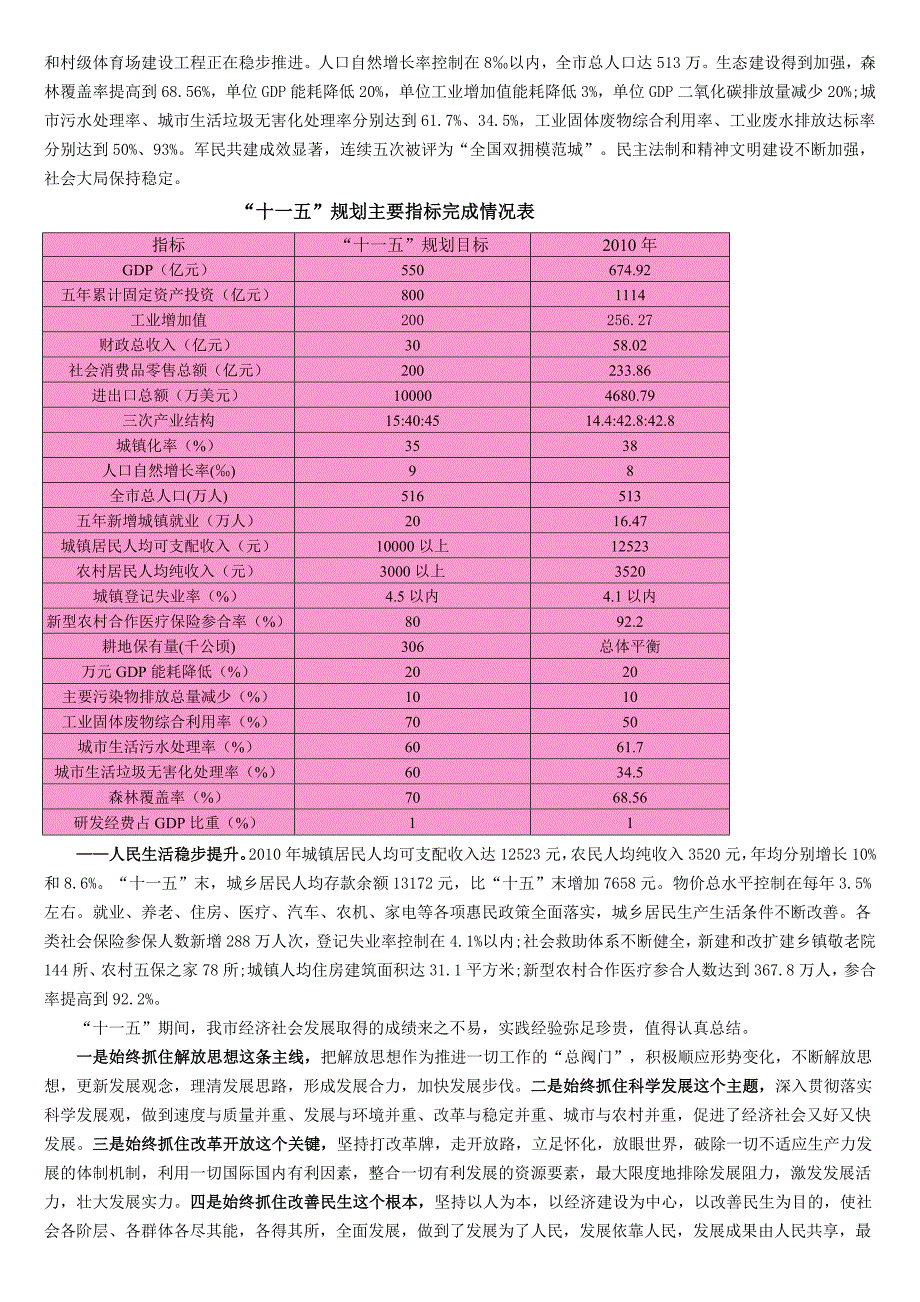 怀化市国民经济和社会发展第十二个五年规划纲要_第4页