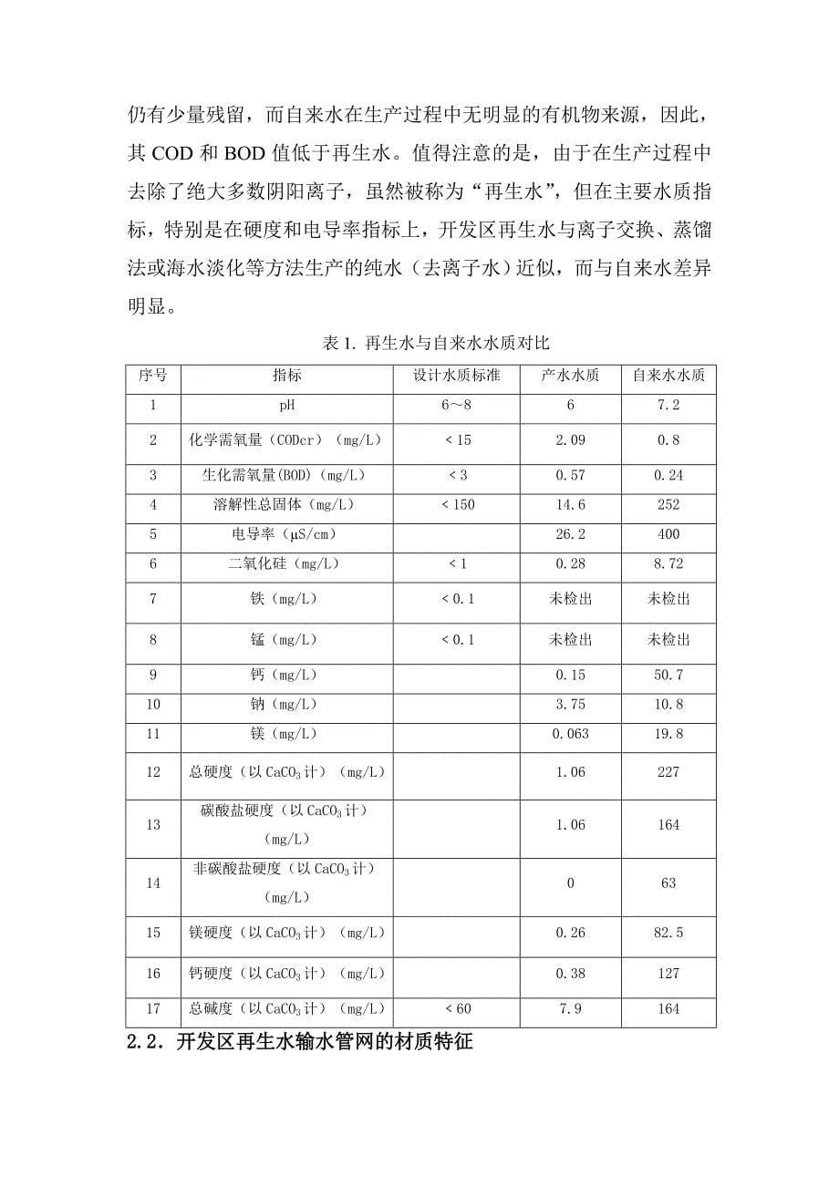 再生水水质特点及专用管网材质的选择_第5页