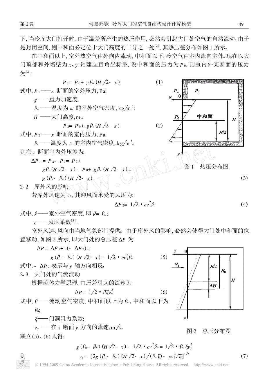 冷库大门的空气幕结构设计计算模型_第2页