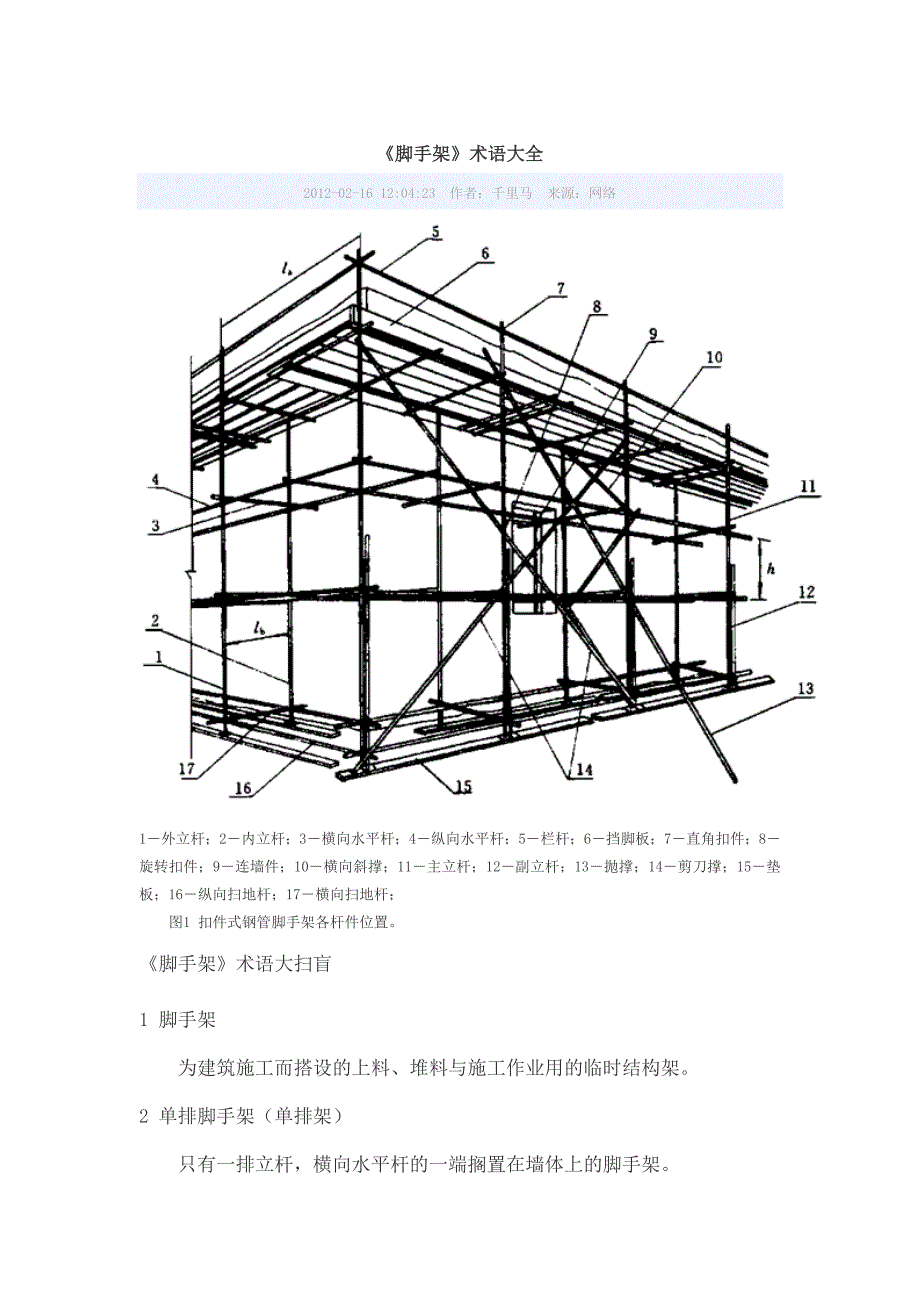 《脚手架》术语大全_第1页